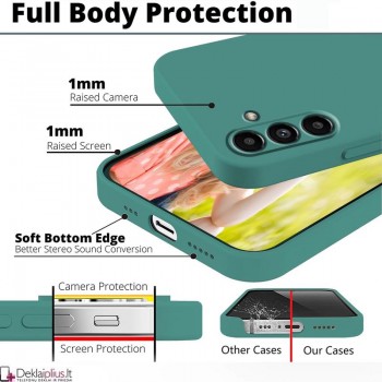Liquid Air silikoninis žalias dėklas - su kameros apsauga (Samsung A05S)